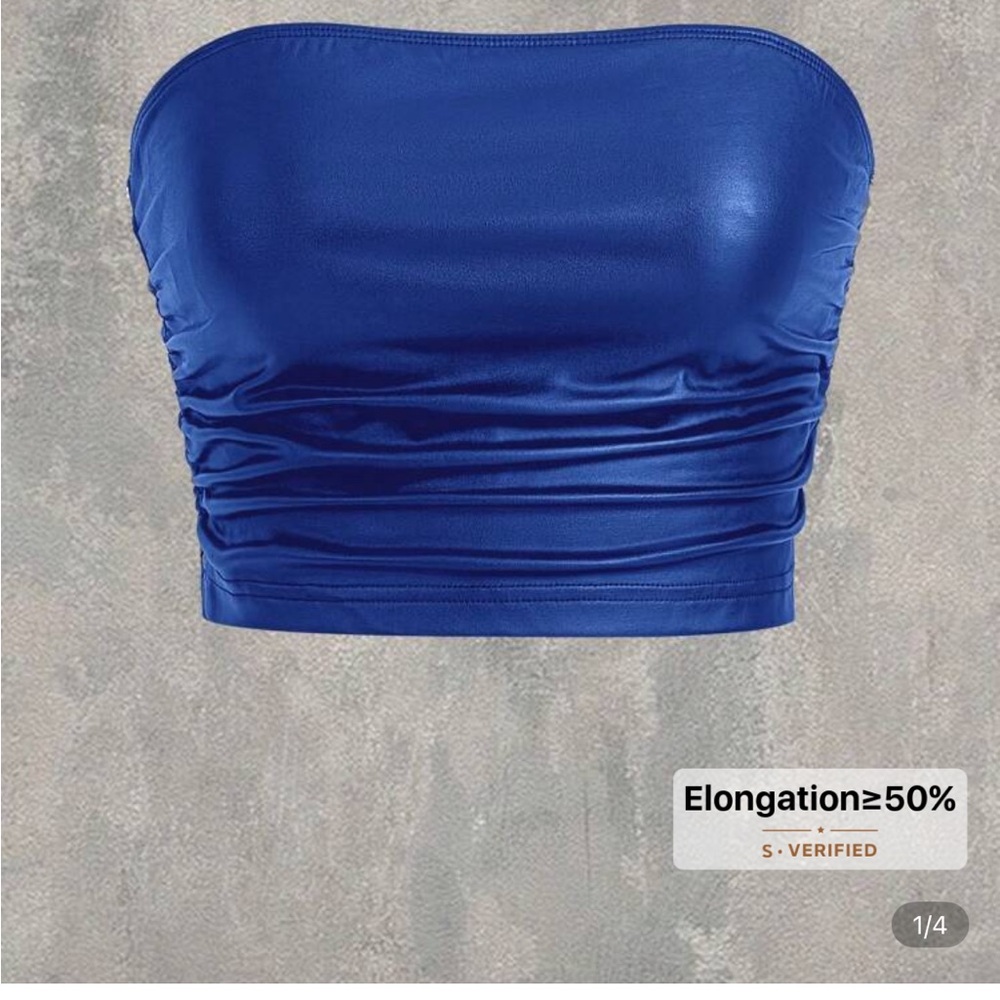 SHEIN Royal Blue Strapless Crop Top